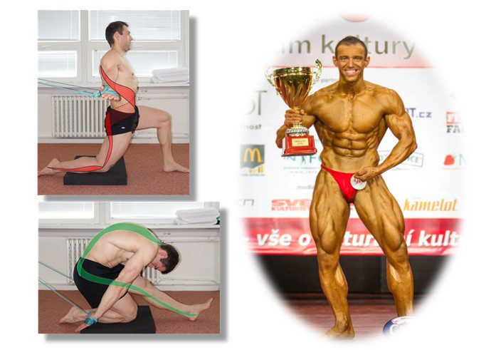 Bodybuilder som gör sps-övning